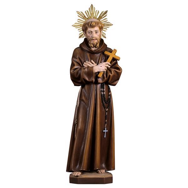 Hl. Franziskus von Assisi mit Kreuz mit Schein - color