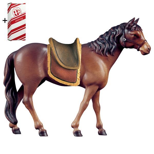 Pferd Brauner mit Sattel + Geschenkbox - color